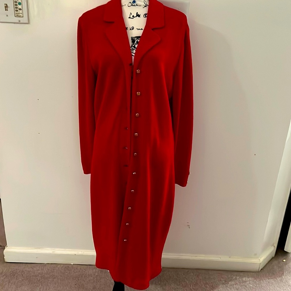 St John Red knit dress